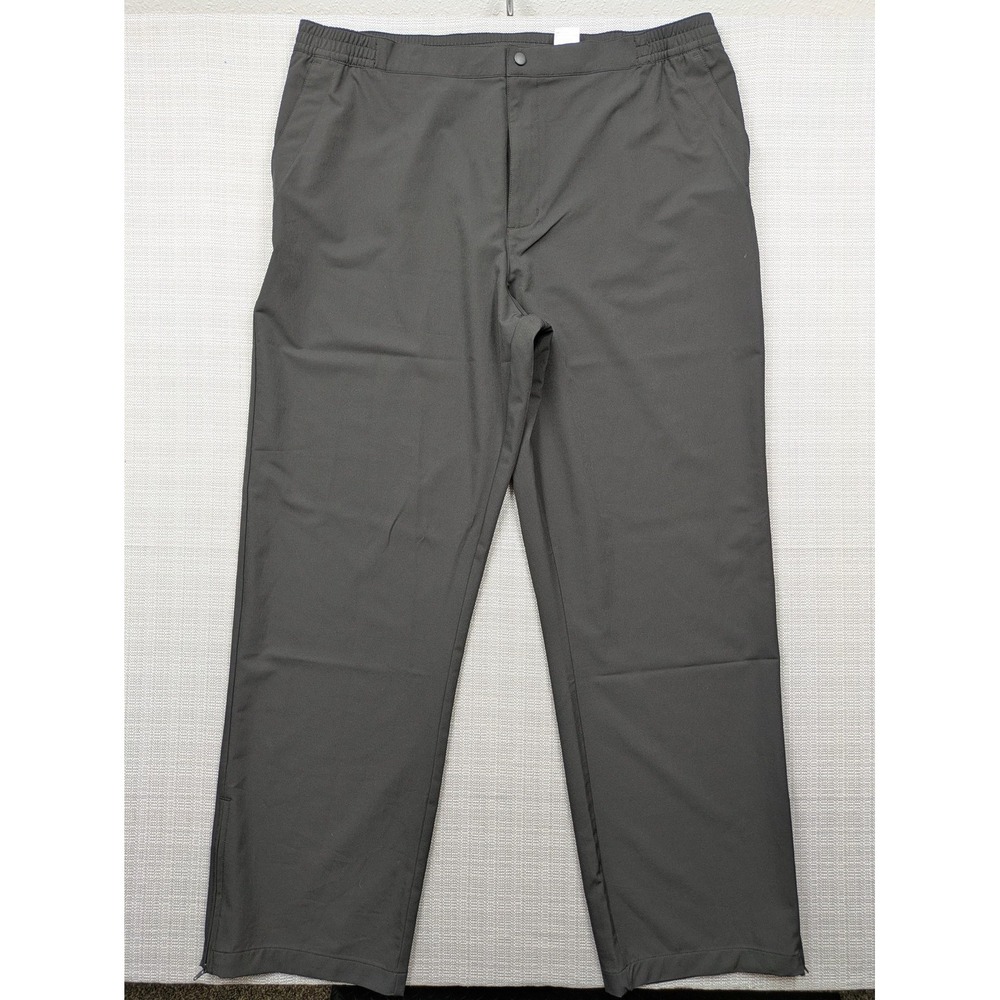 Callaway Pants Mens 2XL Black Stretch Track Golf Elastic Waist Zip Leg Pockets